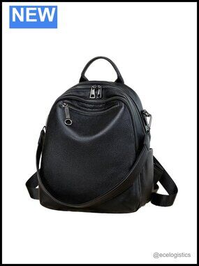Genuine Cowhide Leather Women's Backpack Convertible Handbag Shoulder Bag